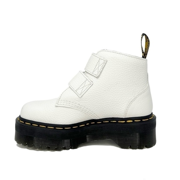 New Dr. Martens Devon Heart Platform White Leather Ankle Boots Women Size 5 Docs - Picture 3 of 11